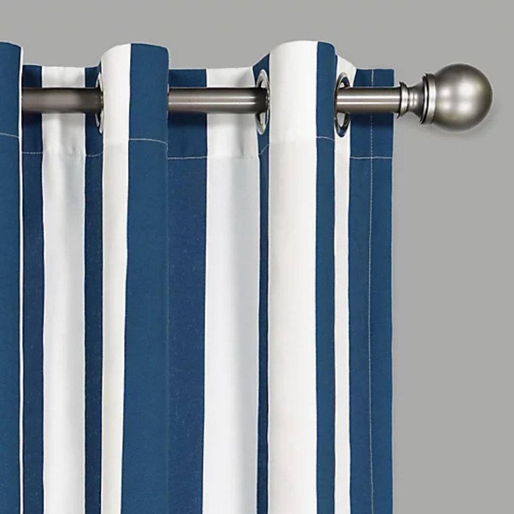 Waverly Blue and White Striped Curtains